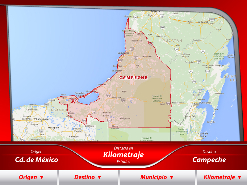 Fletes de la Ciudad de México a Campeche