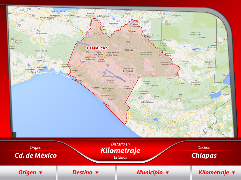 Fletes de la Ciudad de México a Chiapas