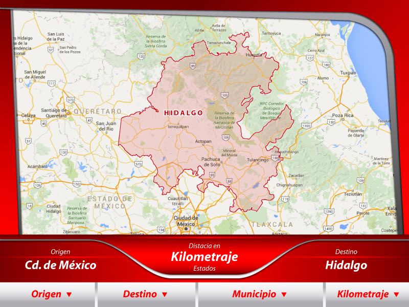 Fletes de la Ciudad de México a Hidalgo