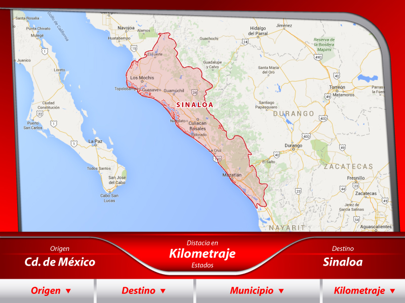 Fletes de la Ciudad de México a Sinaloa