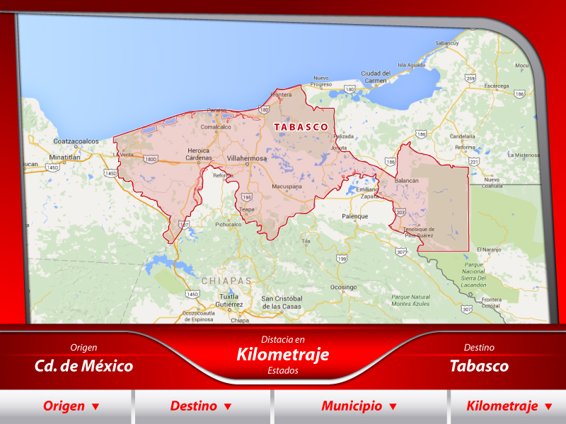 Fletes de la Ciudad de México a Tabasco